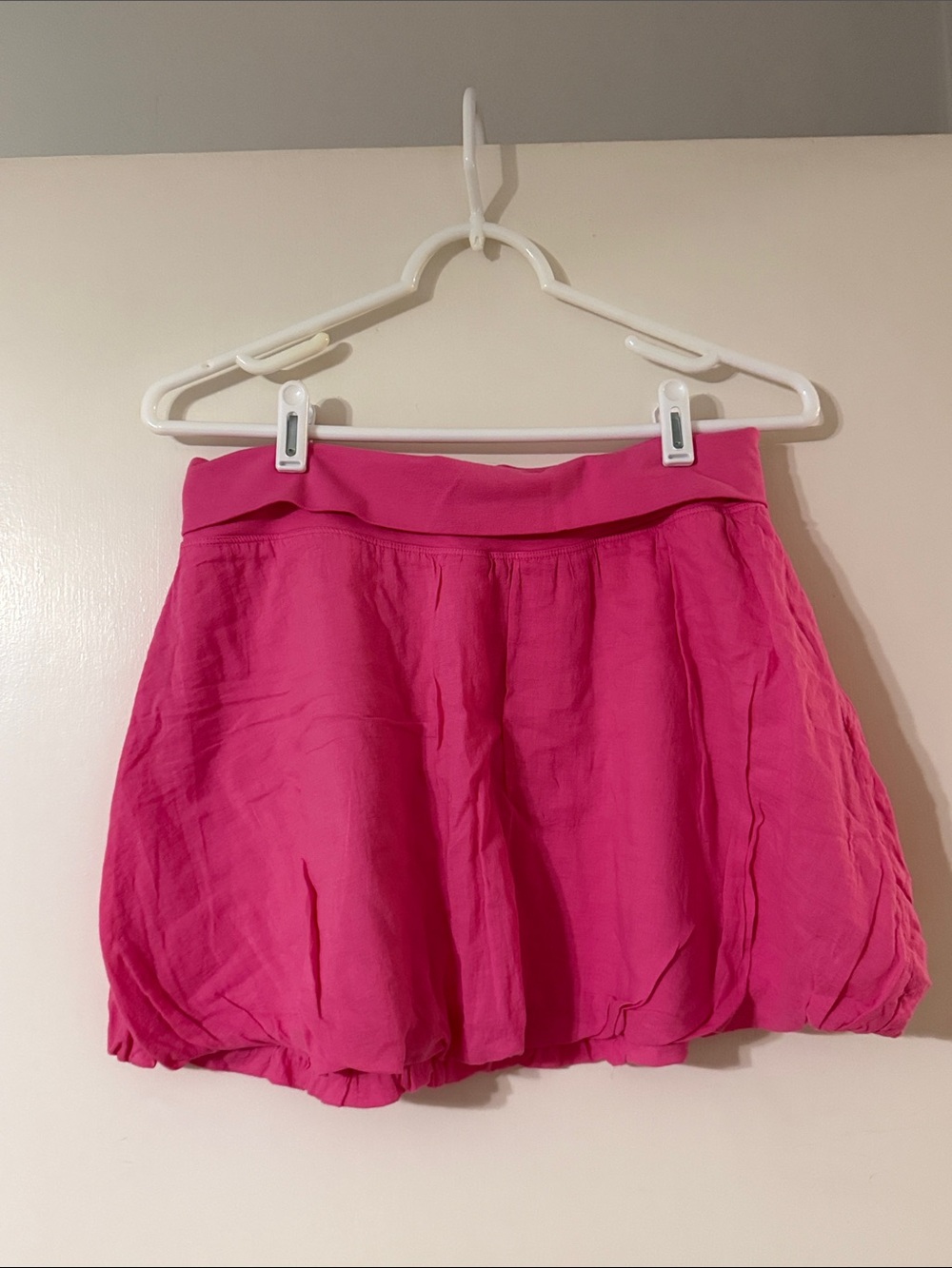 Hard Tail Bright Pink Bubble Hem Mini Skirt